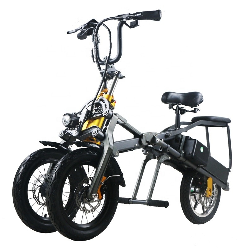 Fast Speed Electric Tricycle Bike Folding 3 Wheel For Adults 14 Inch
