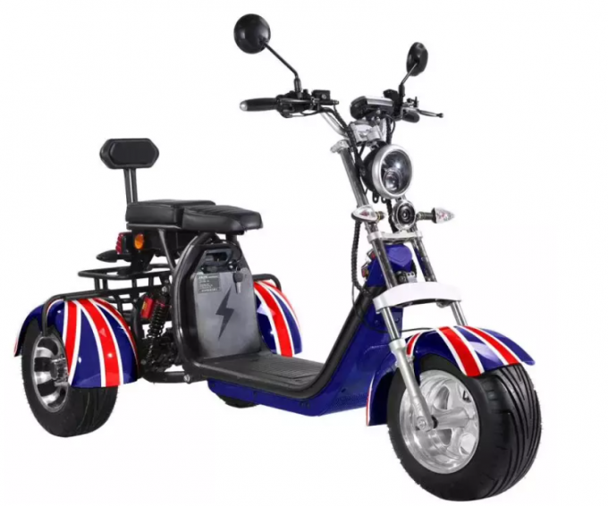 les personnes âgées de gros pneu de Citycoco de route de Harley Electric Scooter Bike Off de la roue 1000W 3 montent des tricycles 1
